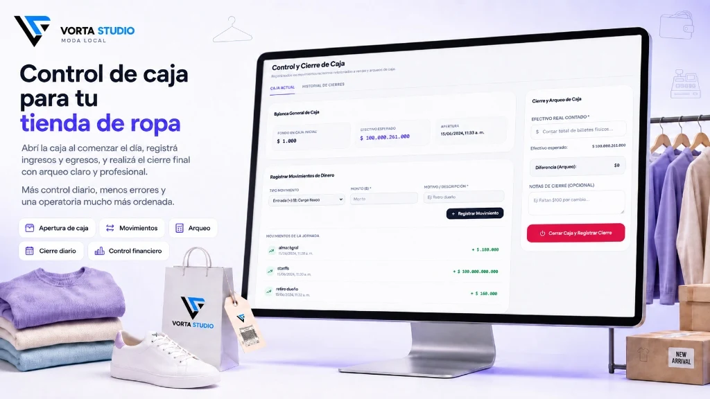 Control de caja del sistema para tiendas de ropa