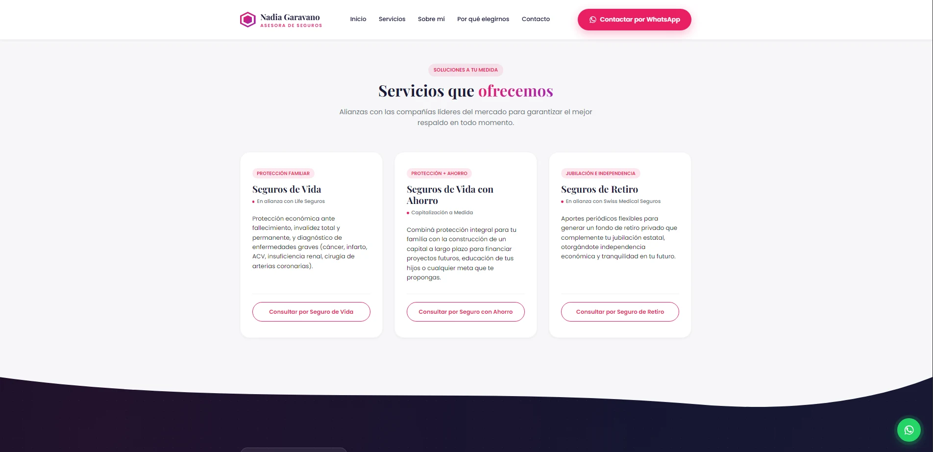 Nadia Garavano: servicios